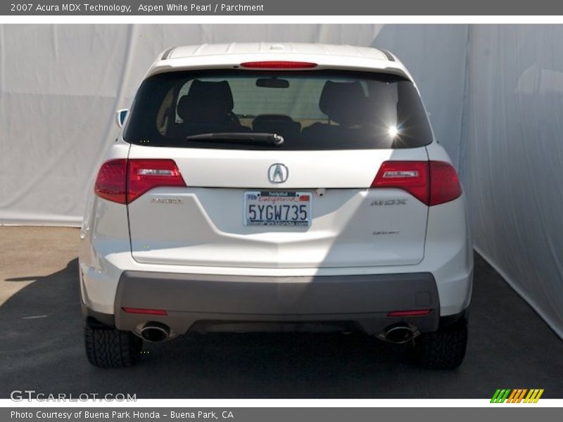 Aspen White Pearl / Parchment 2007 Acura MDX Technology