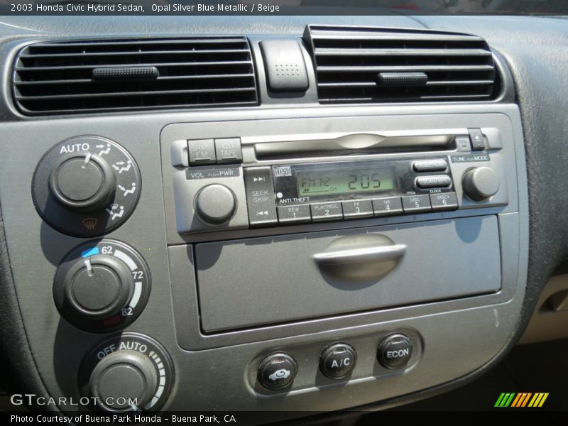 Opal Silver Blue Metallic / Beige 2003 Honda Civic Hybrid Sedan