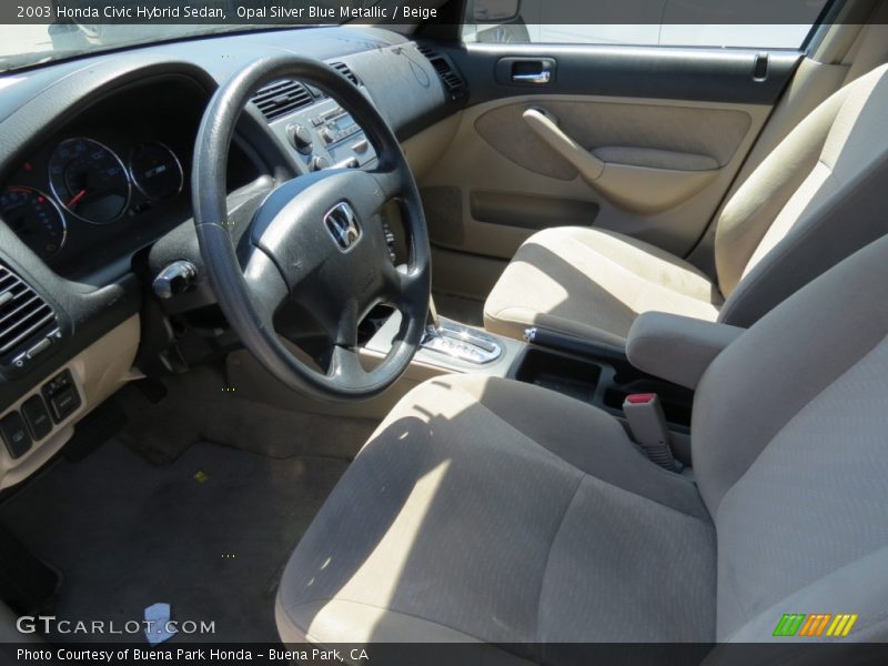 Opal Silver Blue Metallic / Beige 2003 Honda Civic Hybrid Sedan