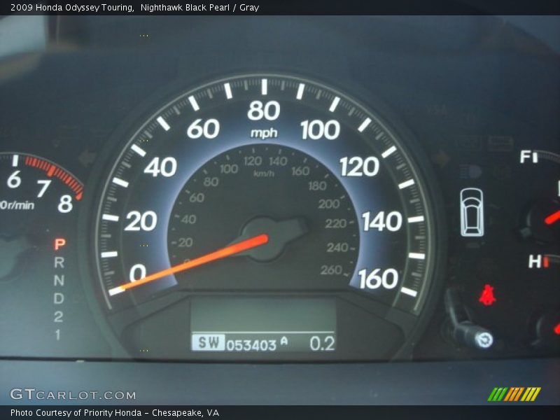 Nighthawk Black Pearl / Gray 2009 Honda Odyssey Touring
