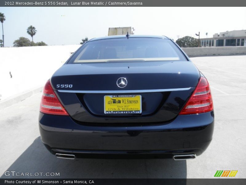 Lunar Blue Metallic / Cashmere/Savanna 2012 Mercedes-Benz S 550 Sedan