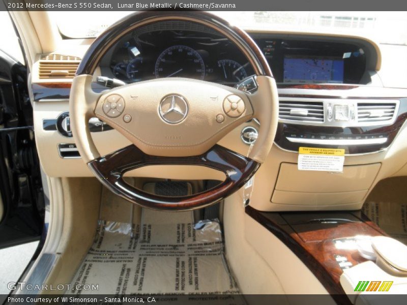 Lunar Blue Metallic / Cashmere/Savanna 2012 Mercedes-Benz S 550 Sedan