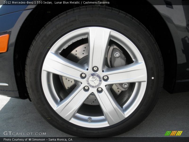 Lunar Blue Metallic / Cashmere/Savanna 2012 Mercedes-Benz S 550 Sedan