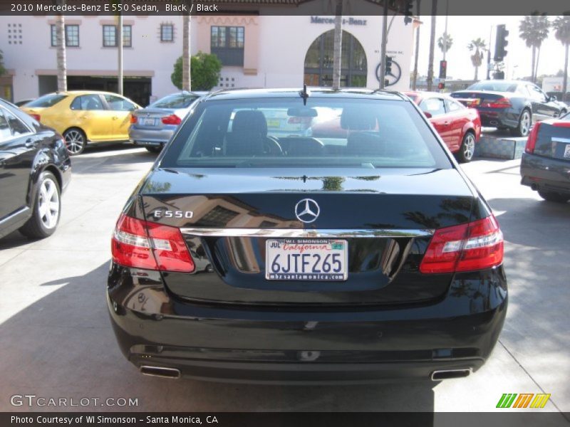Black / Black 2010 Mercedes-Benz E 550 Sedan