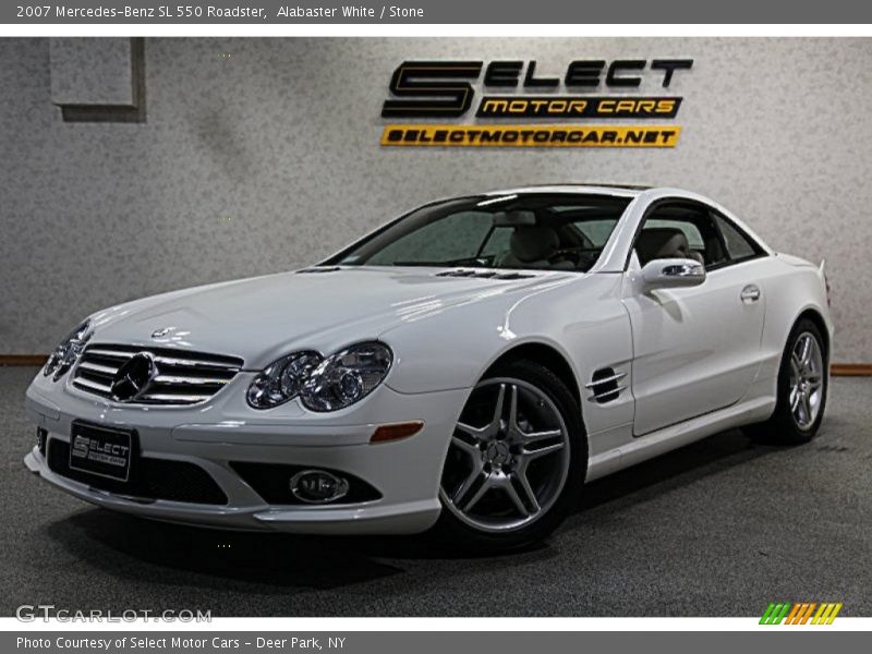 Alabaster White / Stone 2007 Mercedes-Benz SL 550 Roadster