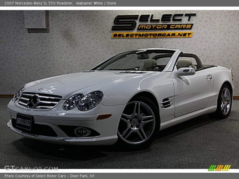 Alabaster White / Stone 2007 Mercedes-Benz SL 550 Roadster