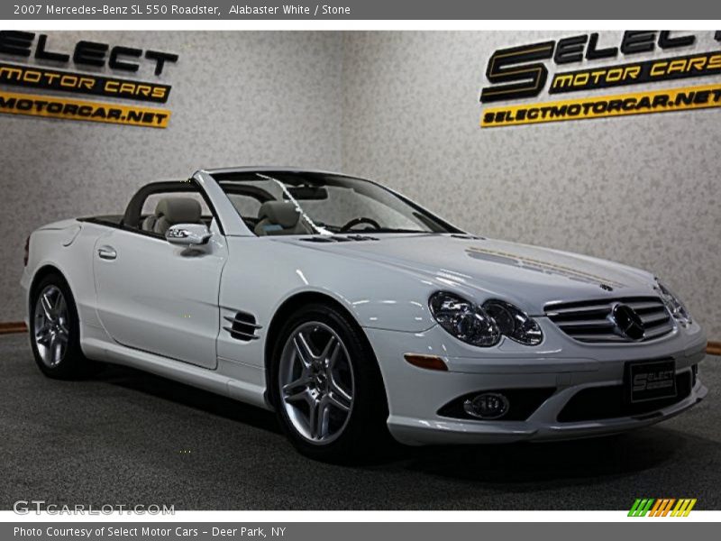 Alabaster White / Stone 2007 Mercedes-Benz SL 550 Roadster