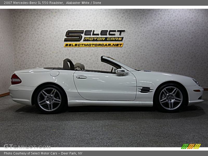 Alabaster White / Stone 2007 Mercedes-Benz SL 550 Roadster
