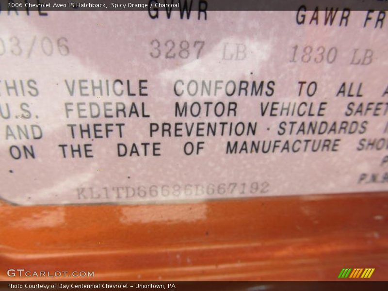 Spicy Orange / Charcoal 2006 Chevrolet Aveo LS Hatchback