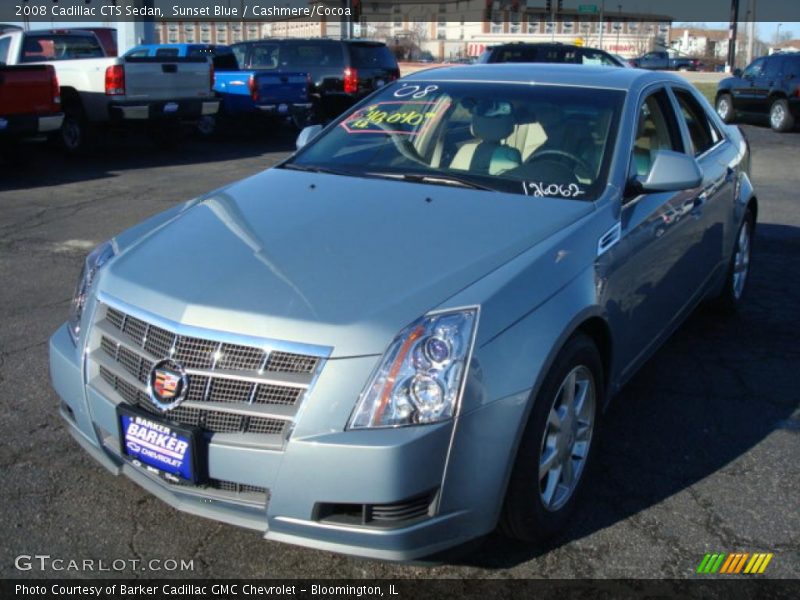 Sunset Blue / Cashmere/Cocoa 2008 Cadillac CTS Sedan