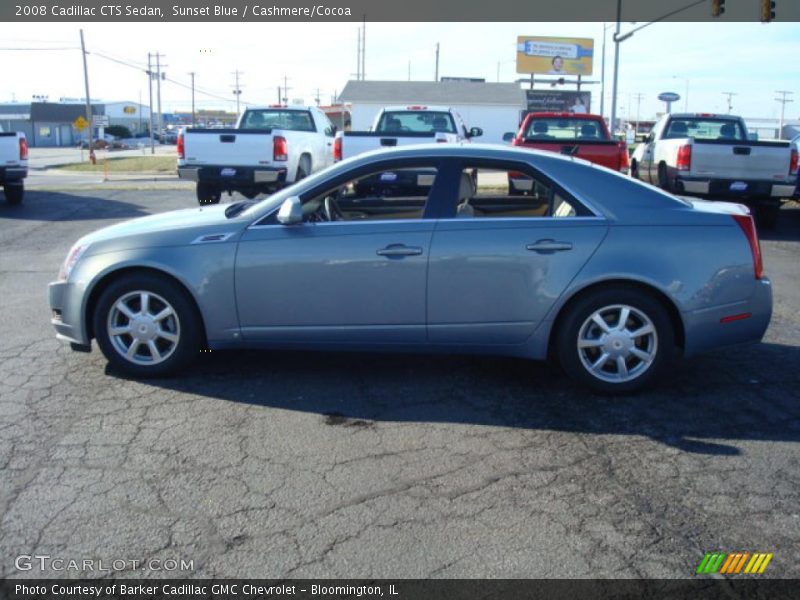 Sunset Blue / Cashmere/Cocoa 2008 Cadillac CTS Sedan