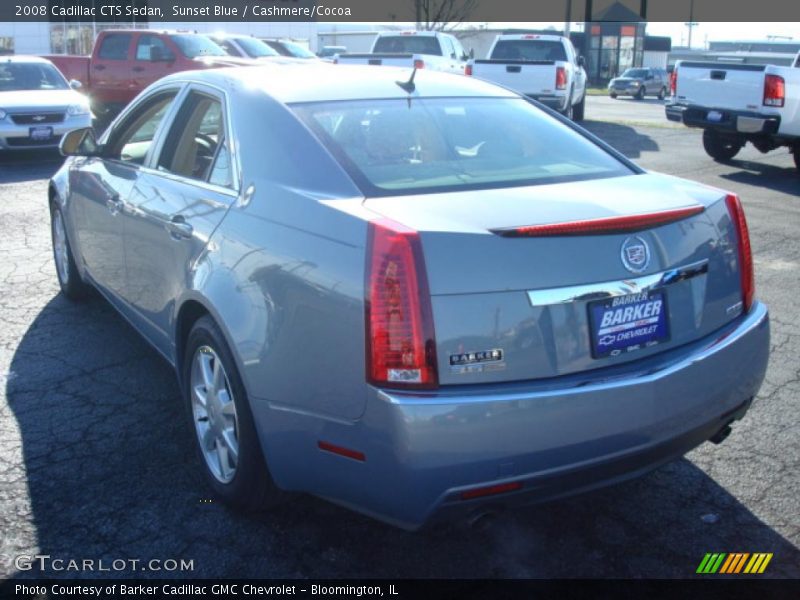 Sunset Blue / Cashmere/Cocoa 2008 Cadillac CTS Sedan
