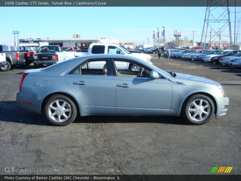 Sunset Blue / Cashmere/Cocoa 2008 Cadillac CTS Sedan