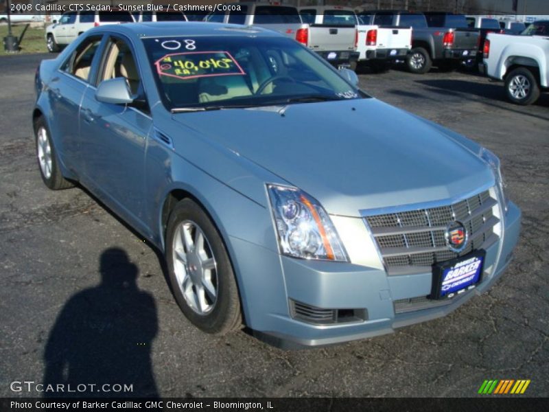 Sunset Blue / Cashmere/Cocoa 2008 Cadillac CTS Sedan