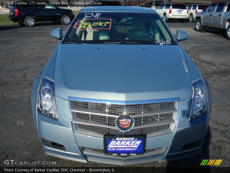 Sunset Blue / Cashmere/Cocoa 2008 Cadillac CTS Sedan