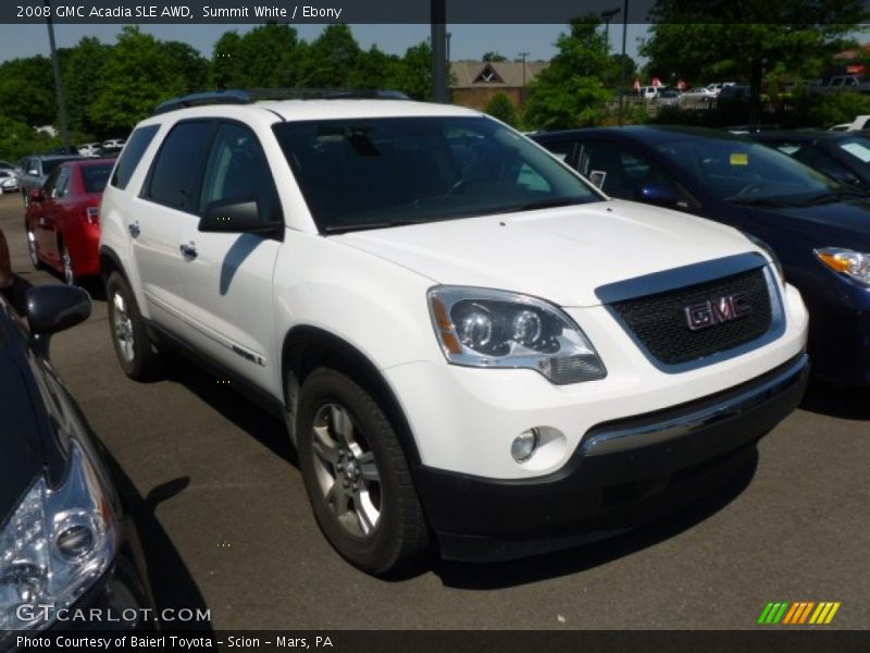 Summit White / Ebony 2008 GMC Acadia SLE AWD