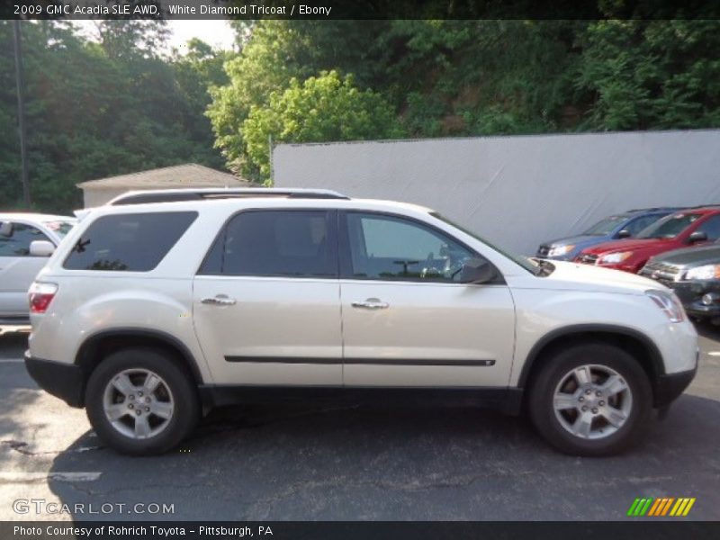White Diamond Tricoat / Ebony 2009 GMC Acadia SLE AWD