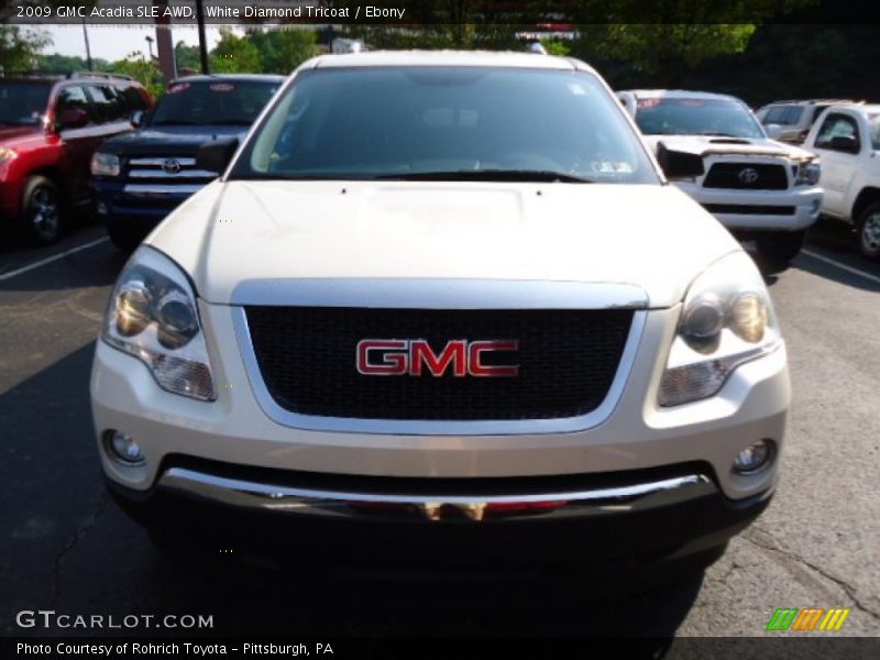White Diamond Tricoat / Ebony 2009 GMC Acadia SLE AWD