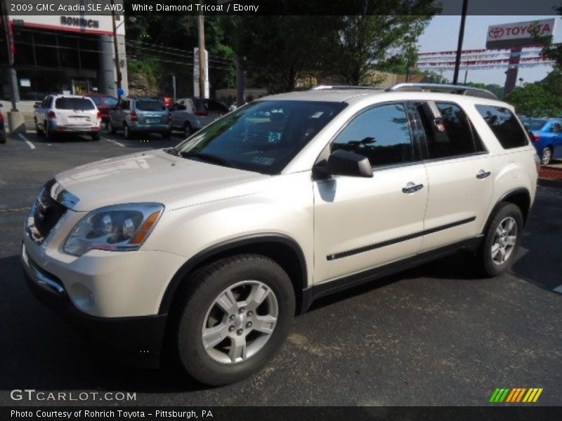 White Diamond Tricoat / Ebony 2009 GMC Acadia SLE AWD