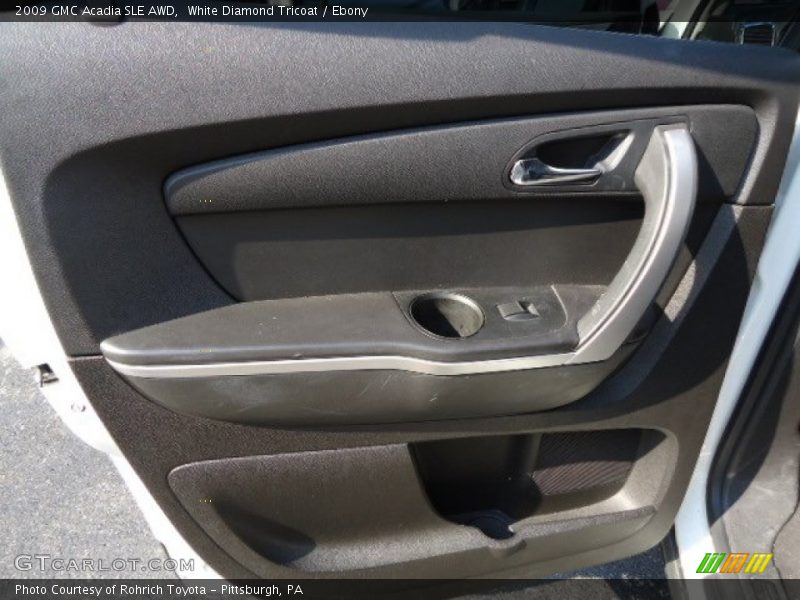 White Diamond Tricoat / Ebony 2009 GMC Acadia SLE AWD