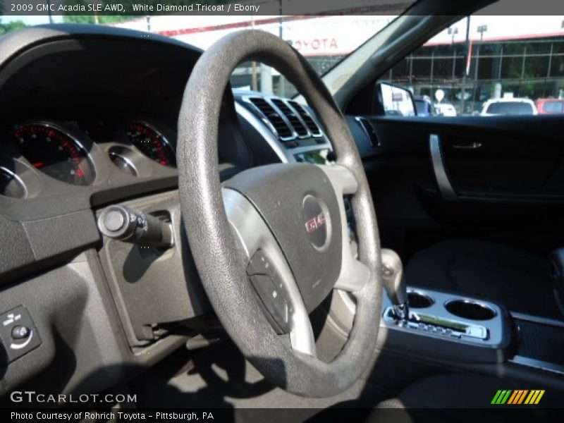 White Diamond Tricoat / Ebony 2009 GMC Acadia SLE AWD