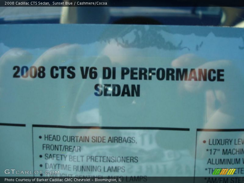 Sunset Blue / Cashmere/Cocoa 2008 Cadillac CTS Sedan