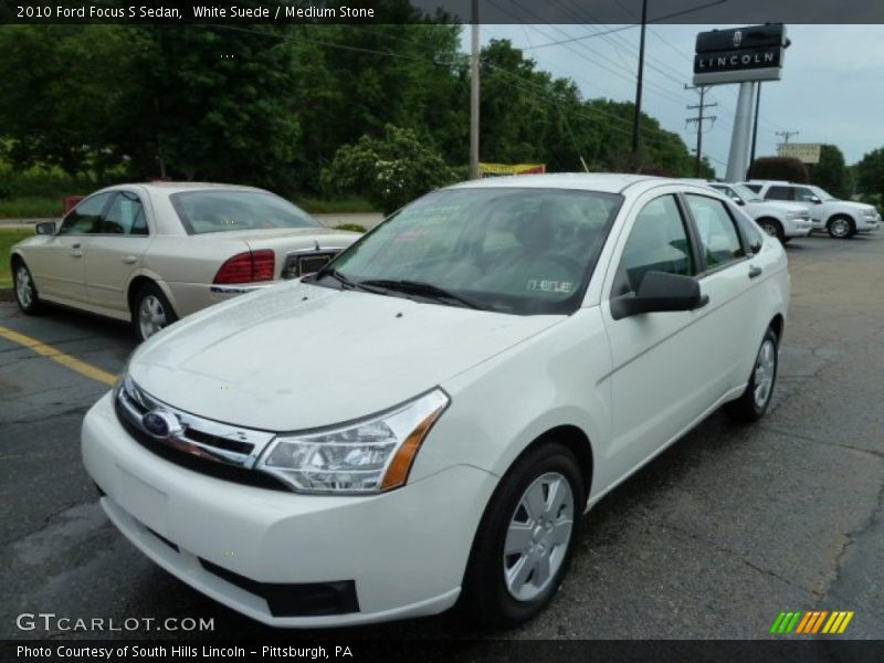 White Suede / Medium Stone 2010 Ford Focus S Sedan