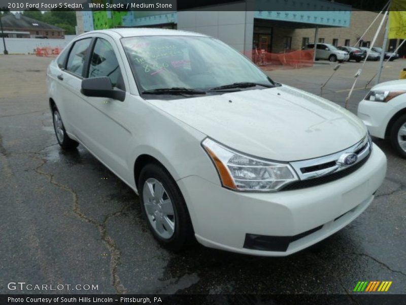White Suede / Medium Stone 2010 Ford Focus S Sedan