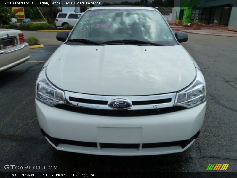 White Suede / Medium Stone 2010 Ford Focus S Sedan