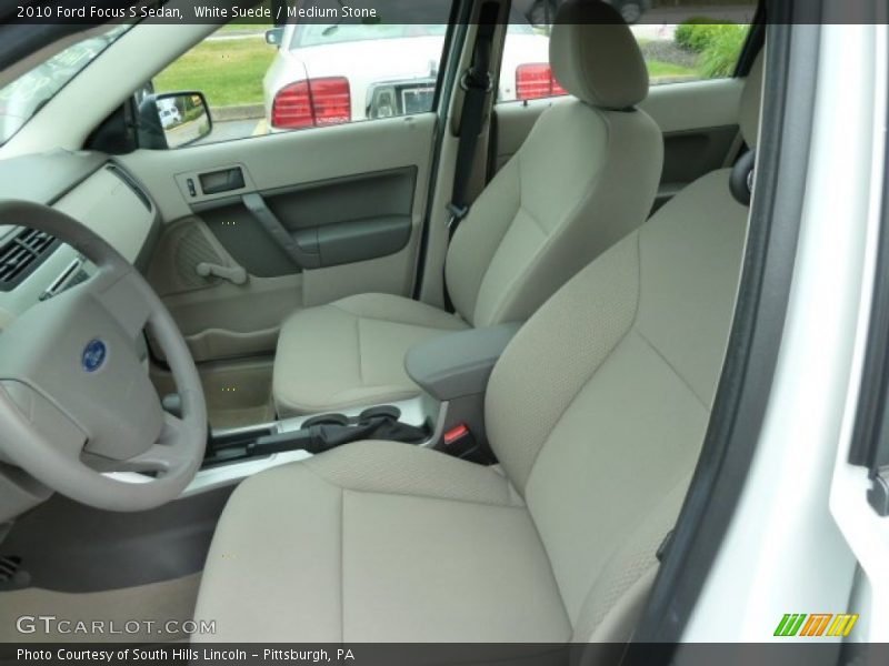 White Suede / Medium Stone 2010 Ford Focus S Sedan