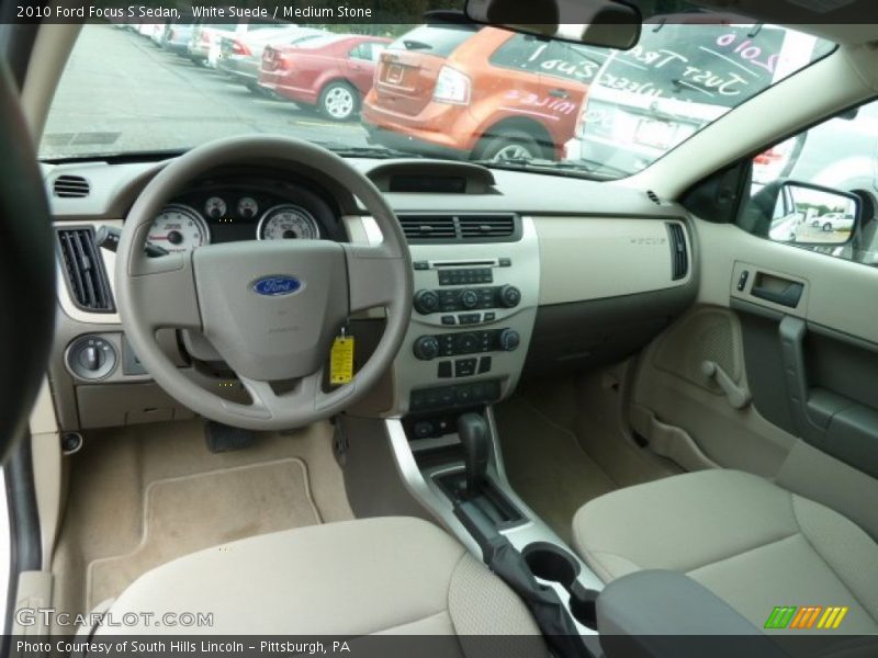 White Suede / Medium Stone 2010 Ford Focus S Sedan