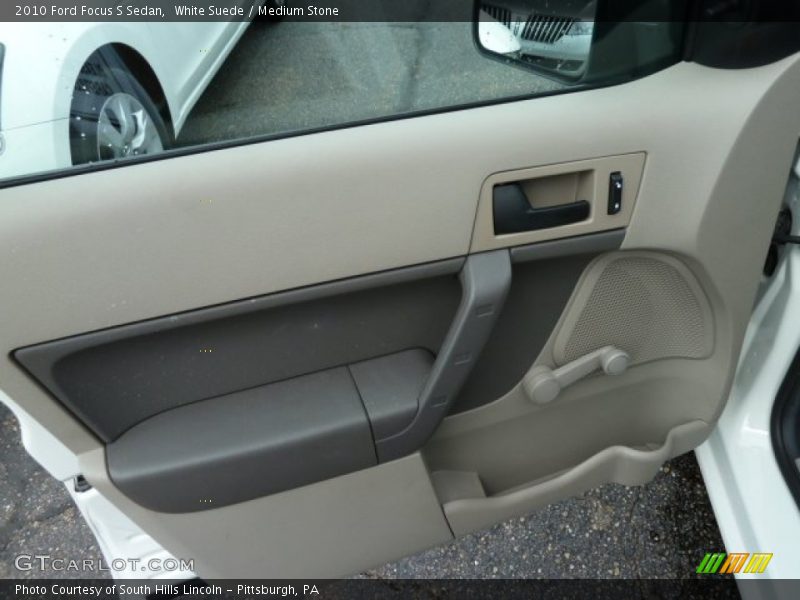 White Suede / Medium Stone 2010 Ford Focus S Sedan