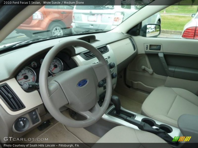 White Suede / Medium Stone 2010 Ford Focus S Sedan