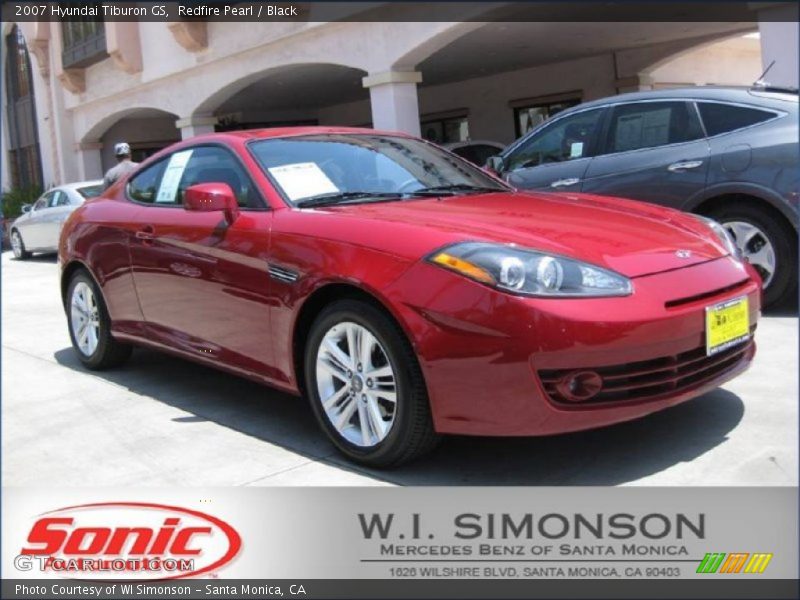 Redfire Pearl / Black 2007 Hyundai Tiburon GS