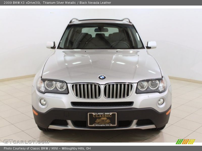Titanium Silver Metallic / Black Nevada Leather 2009 BMW X3 xDrive30i