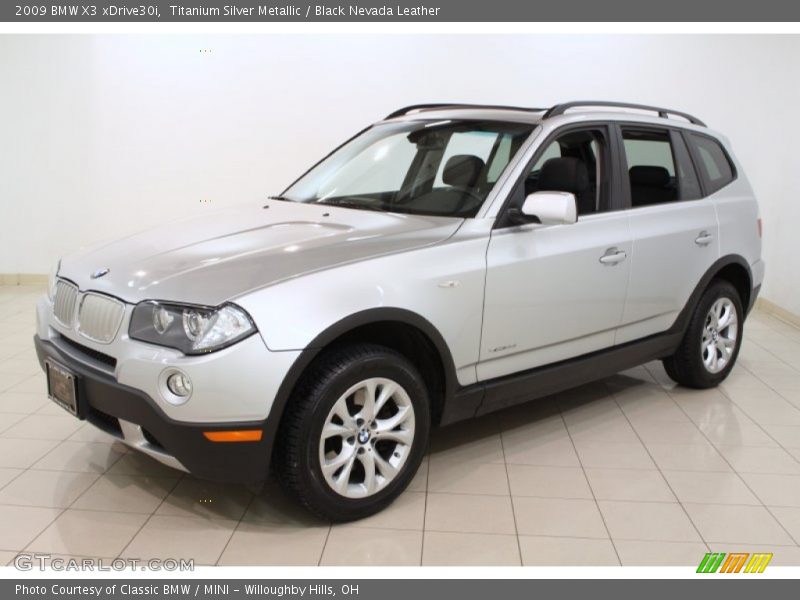 Titanium Silver Metallic / Black Nevada Leather 2009 BMW X3 xDrive30i