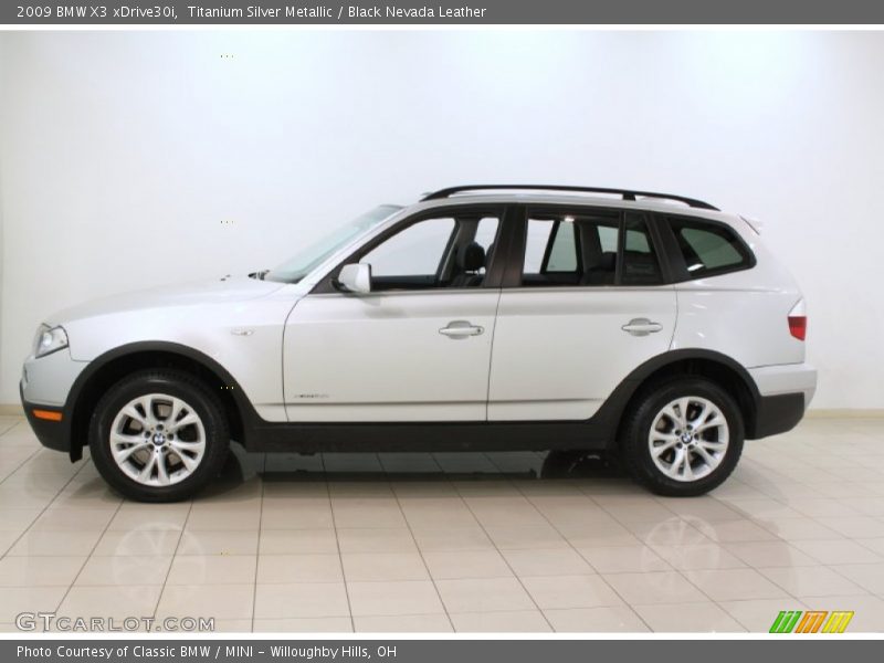 Titanium Silver Metallic / Black Nevada Leather 2009 BMW X3 xDrive30i