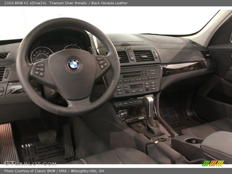 Titanium Silver Metallic / Black Nevada Leather 2009 BMW X3 xDrive30i