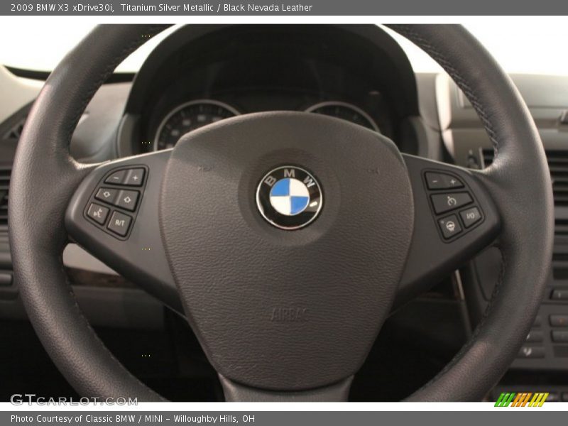 Titanium Silver Metallic / Black Nevada Leather 2009 BMW X3 xDrive30i
