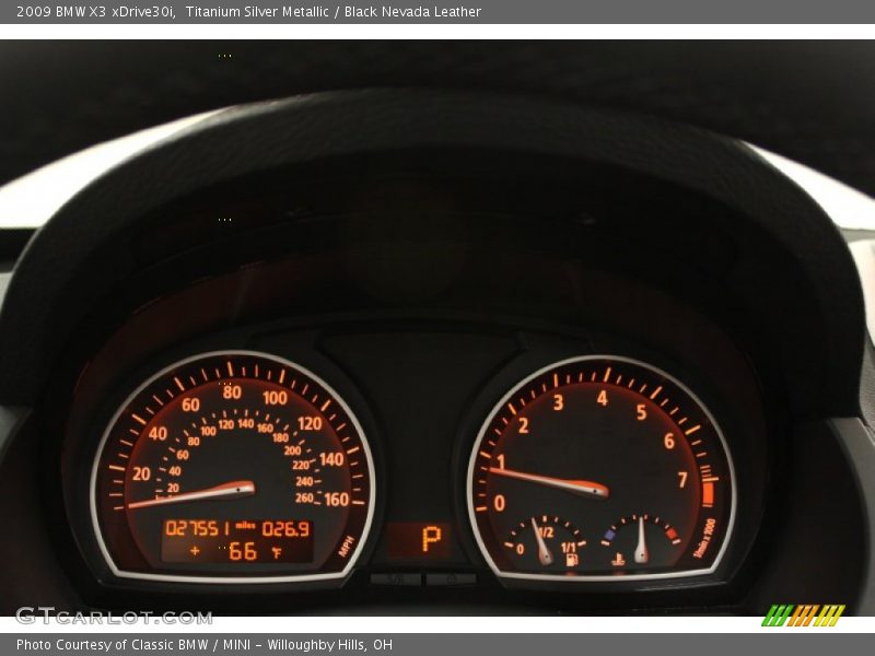 Titanium Silver Metallic / Black Nevada Leather 2009 BMW X3 xDrive30i