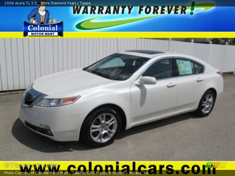 White Diamond Pearl / Taupe 2009 Acura TL 3.5