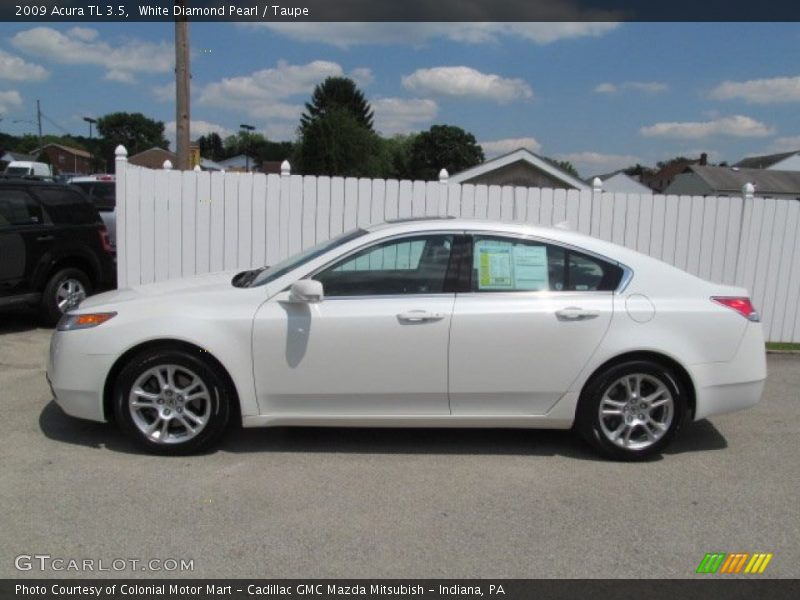 White Diamond Pearl / Taupe 2009 Acura TL 3.5