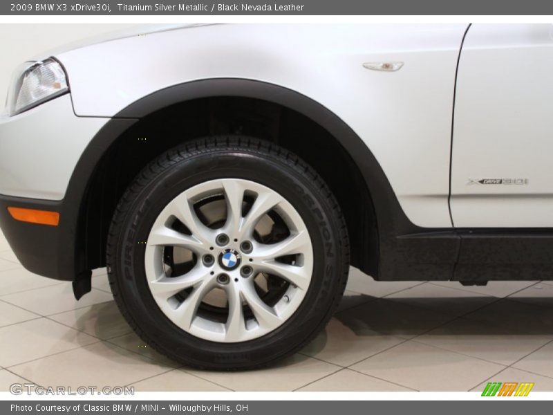 Titanium Silver Metallic / Black Nevada Leather 2009 BMW X3 xDrive30i
