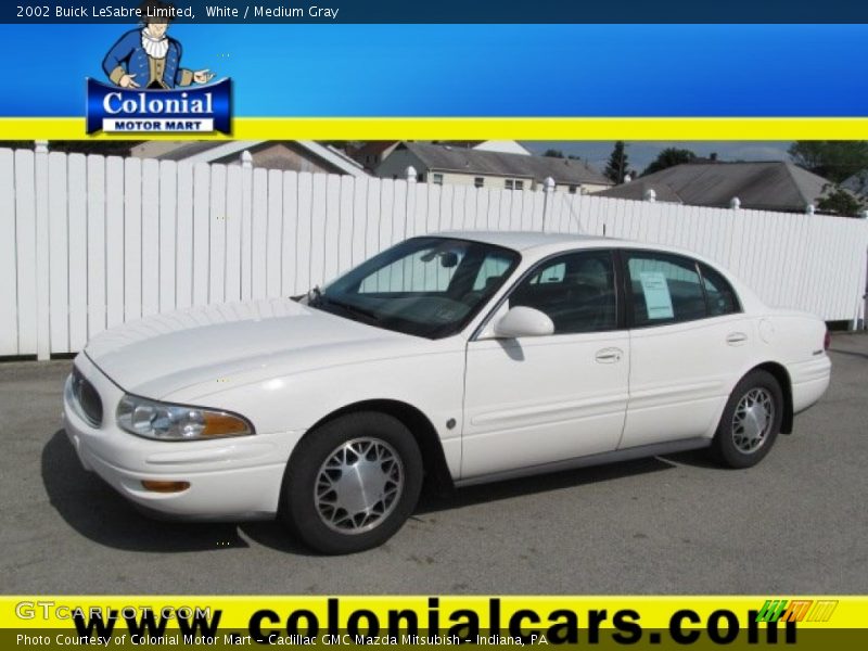 White / Medium Gray 2002 Buick LeSabre Limited