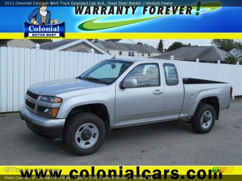 Sheer Silver Metallic / Medium Pewter 2011 Chevrolet Colorado Work Truck Extended Cab 4x4