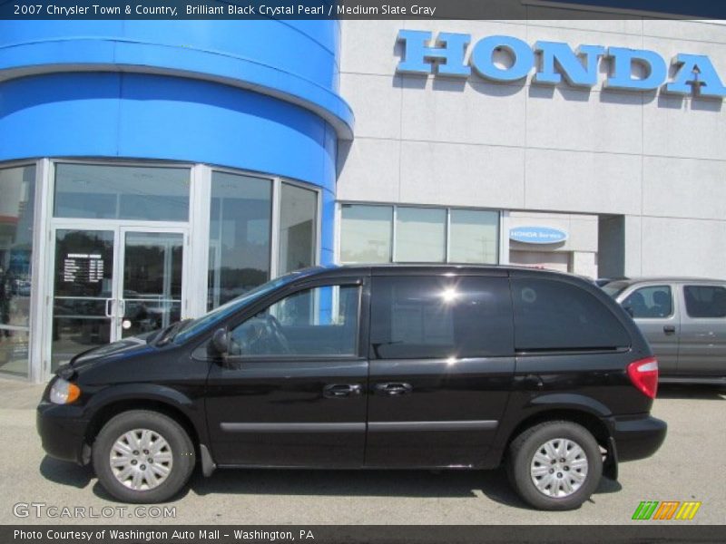 Brilliant Black Crystal Pearl / Medium Slate Gray 2007 Chrysler Town & Country