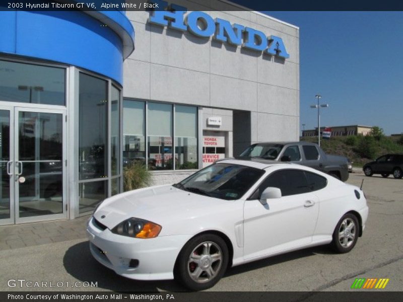 Alpine White / Black 2003 Hyundai Tiburon GT V6