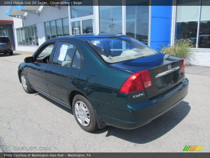 Clover Green / Beige 2001 Honda Civic DX Sedan