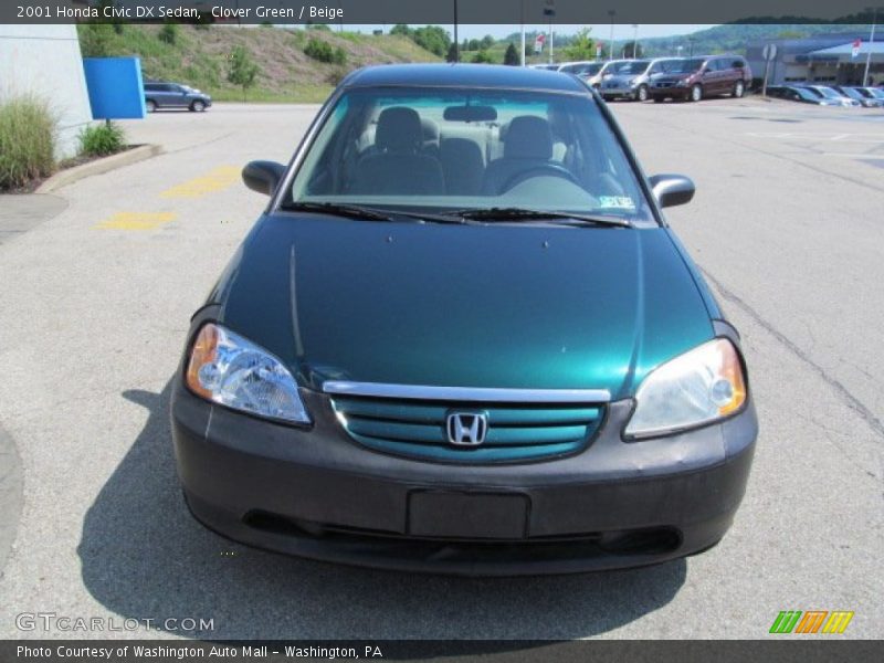 Clover Green / Beige 2001 Honda Civic DX Sedan