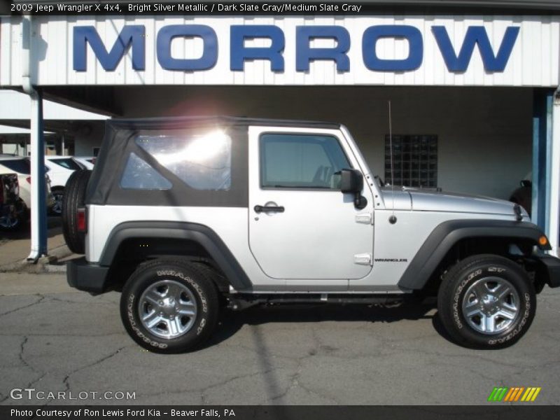 Bright Silver Metallic / Dark Slate Gray/Medium Slate Gray 2009 Jeep Wrangler X 4x4